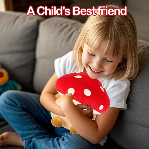 Plush Mushroom 12 inch Cuddly Stuffed Mushroom Pillow Stuffed Toy Birthday Present Halloween Toy for Boys and Girls in Saudi Arabia