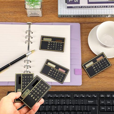 Weewooday 24 Pcs 8 Digits Thin Calculator Slim Credit Card Design Solar Power Pocket Portable Mini Calculator for Home Business School Basic Office in Saudi Arabia