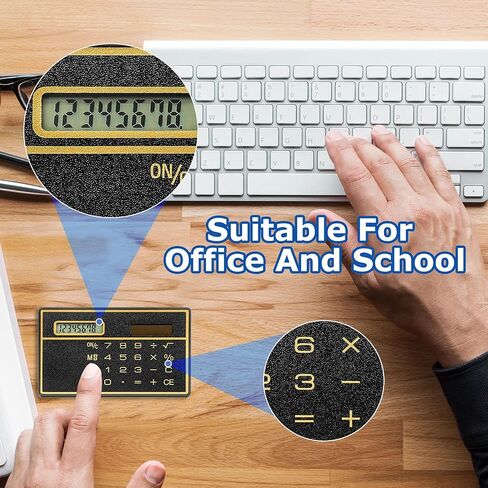 Weewooday 24 Pcs 8 Digits Thin Calculator Slim Credit Card Design Solar Power Pocket Portable Mini Calculator for Home Business School Basic Office in Saudi Arabia