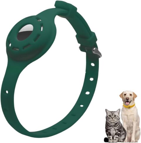 Airtag Protector Silicone Luminous Collar Adjustable Loss Prevention Eye-catching Pet Collar for Cats and Small Dogs(Pink) in Saudi Arabia