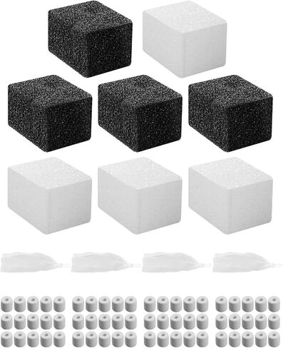 Aquarium Tank Filter Maintenance Kit for 5 to 20 Gallon Aquariums, 4 Set of Fish Tank Filter, Ceramic Rings & Carbon Filter & Foam Filter & Filter Bags in Saudi Arabia