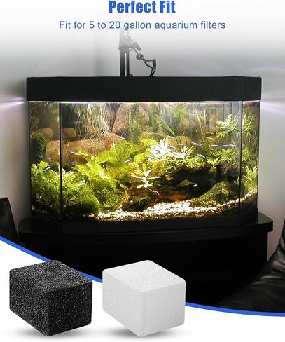 Aquarium Tank Filter Maintenance Kit for 5 to 20 Gallon Aquariums, 4 Set of Fish Tank Filter, Ceramic Rings & Carbon Filter & Foam Filter & Filter Bags in Saudi Arabia
