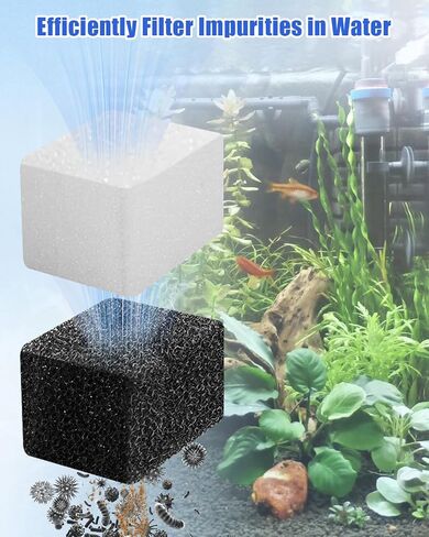 Aquarium Tank Filter Maintenance Kit for 5 to 20 Gallon Aquariums, 4 Set of Fish Tank Filter, Ceramic Rings & Carbon Filter & Foam Filter & Filter Bags in Saudi Arabia