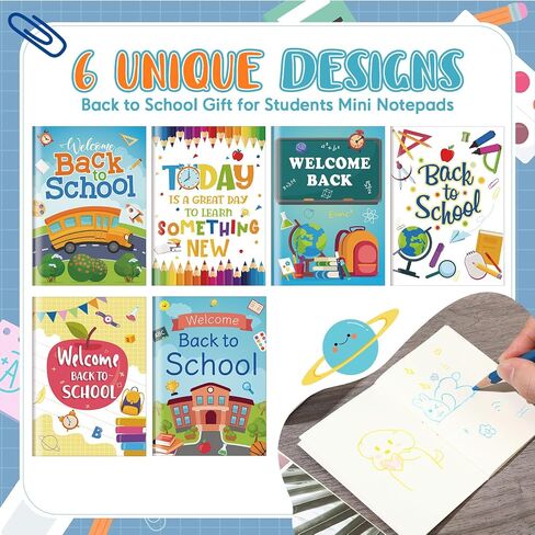 30 Pcs Back to School Mini Notebooks for Kids First Day of School Student Gifts Small Notepads Journal in Bulk for Students School Classroom Exchange Party Favor Gift Supplies(School) in Saudi Arabia