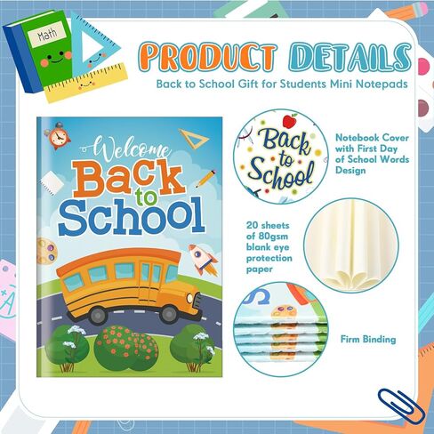 30 Pcs Back to School Mini Notebooks for Kids First Day of School Student Gifts Small Notepads Journal in Bulk for Students School Classroom Exchange Party Favor Gift Supplies(School) in Saudi Arabia