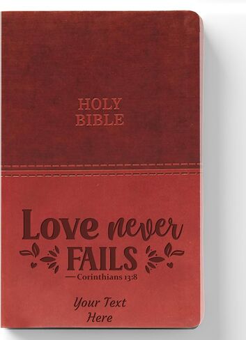 Personalized KJV Deluxe Gift Bible with Custom Engraved Text and Verse Design: Red Letter, Comfort Print, Leathersoft, Black in Saudi Arabia