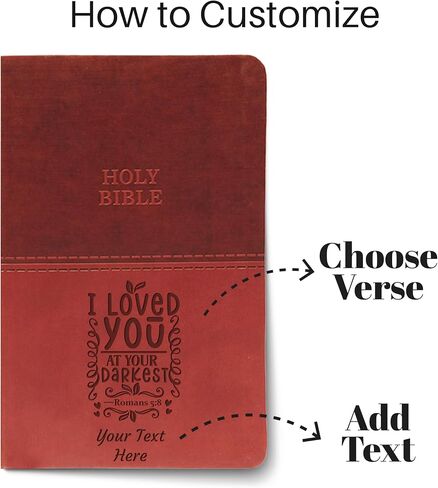 Personalized KJV Deluxe Gift Bible with Custom Engraved Text and Verse Design: Red Letter, Comfort Print, Leathersoft, Black in Saudi Arabia