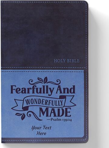 Personalized KJV Deluxe Gift Bible with Custom Engraved Text and Verse Design: Red Letter, Comfort Print, Leathersoft, Black in Saudi Arabia