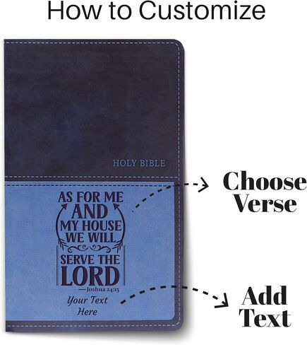 Personalized KJV Deluxe Gift Bible with Custom Engraved Text and Verse Design: Red Letter, Comfort Print, Leathersoft, Black in Saudi Arabia