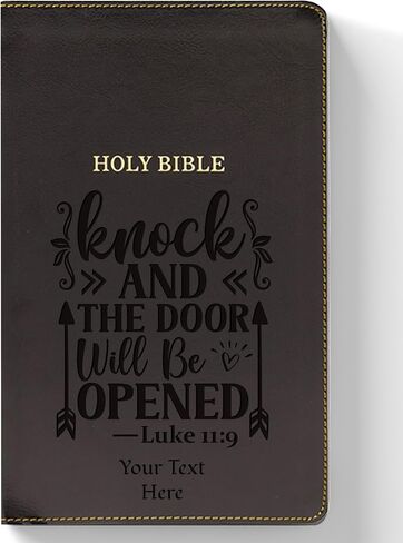 Personalized KJV Deluxe Gift Bible with Custom Engraved Text and Verse Design: Red Letter, Comfort Print, Leathersoft, Black in Saudi Arabia