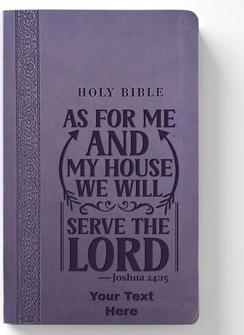 Personalized KJV Deluxe Gift Bible with Custom Engraved Text and Verse Design: Red Letter, Comfort Print, Leathersoft, Black in Saudi Arabia