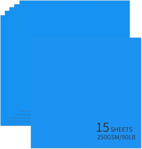 15 Sheets Black Cardstock 12"x12",250gsm/90lb Heavyweight Cardstock Paper, Thick and Smooth Card Stock Perfect for Card Making, Scrapbooking and Crafts in Saudi Arabia
