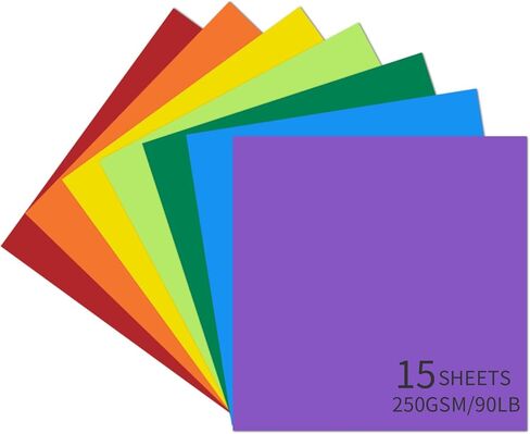 15 Sheets Black Cardstock 12"x12",250gsm/90lb Heavyweight Cardstock Paper, Thick and Smooth Card Stock Perfect for Card Making, Scrapbooking and Crafts in Saudi Arabia