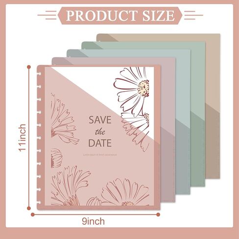 2 Sets 5 Colors Disc-Bound Dividers for 8.5 x 11 Inch Letter-Size Paper Disc Planner Dividers with Pockets 11 Disc Planner Folder Pockets Ideal for Office and School Use(Pastel) in Saudi Arabia