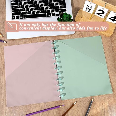 2 Sets 5 Colors Disc-Bound Dividers for 8.5 x 11 Inch Letter-Size Paper Disc Planner Dividers with Pockets 11 Disc Planner Folder Pockets Ideal for Office and School Use(Pastel) in Saudi Arabia