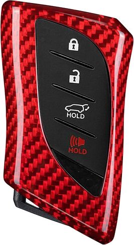 Key Fob Cover Compatible with Lexus,Real Carbon Fiber Key Fob Protector Fits for Lexus GX460 LC500 LS500 RZ450 RX350 ES350 NX 2018-2023 Remote Key Case,Red in Saudi Arabia