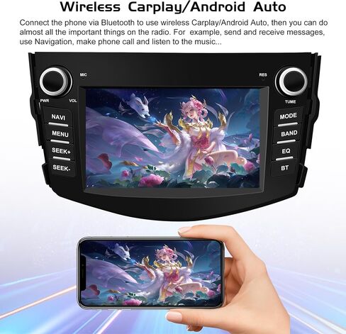 راديو سيارة Android 13 لسيارة Toyota RAV4 2006-2012 Blu-ray 8 بوصة تعمل باللمس ونظام تحديد المواقع العالمي للملاحة مع Carplay اللاسلكي وAndroid Auto (8-Octa Core 4GB RAM 64GB ROM) in Saudi Arabia