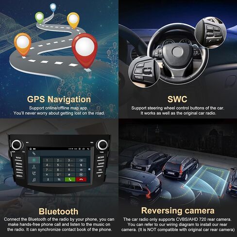 راديو سيارة Android 13 لسيارة Toyota RAV4 2006-2012 Blu-ray 8 بوصة تعمل باللمس ونظام تحديد المواقع العالمي للملاحة مع Carplay اللاسلكي وAndroid Auto (8-Octa Core 4GB RAM 64GB ROM) in Saudi Arabia