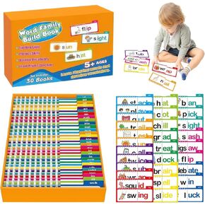 30 Read and Rhyme flip Books for kindergarteners with Sight Word Cards to Help Develop Early Reading Skills: Learn Letter Sounds with Fun Cards. Help preschoolers Start Their Reading Journey