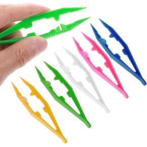 10Pcs Plastic Tweezers for Kids Crafts, Colored Tweezers for DIY Crafting Jewelry Making Creative Beading Projects Home Classroom School Supplies