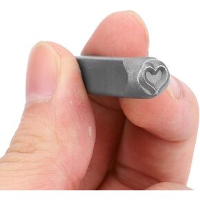 6mm Heart Design Metal Stamp Stamping Kit Set Alphabet ID Stamping Punch Tool Set Kit(#2)