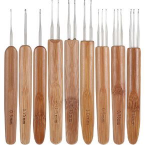 HJZHII 9 Pcs Crochet Hooks, Crochet Hooks for Hair Dreadlock Needle Tool Interlocking Braid Hairs Weaving Sets Braid Craft Knitting Needles with Ergonomic Handle 0.5mm 0.75mm 1mm 1.75mm