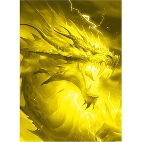100 MTG Card Sleeves with 100 Inner Sleeves, Textured Back Art Sleeve, Fit Standard Size Cards (Power Green Dragon)