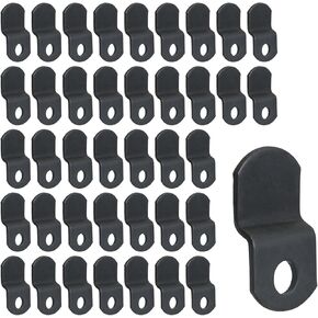 40pcs 1/8" Depth Flat Offset Canvas Clips Black Metal Photo Frame Clips with Screws Z Shape Mirror Clamps Heavy Duty Offset Mirror Clips for Picture Framing