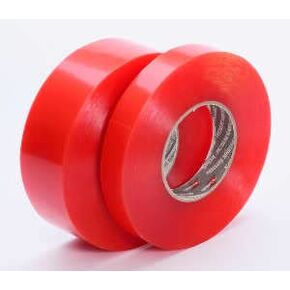 Industrial Grade Thin Double Sided Red Liner High Bond Super Clear Tape for Critical Bonding Applications Acrylic & Other Applications - 0.23mm Thick & 165 FT Long (0.23mm x 1/2" x 165 FT)