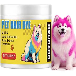 Dog Hair Dye, Hot Pink Color Pet Hair Dye, Pet Safe Dye, Dog Hair Coloring Agent, Fashionable DIY Pet Grooming Easy to Use Pet Hair Dye Permanent for Pet Grooming (Hot Pink,4.5 fl oz / 100 ml)