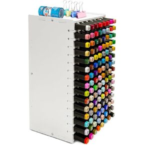 Art Marker Organizer Rack for 240 Markers, Watercolour Brushes Pen Holder With Removable Partition Panels, Color Pencil Storage for Desk