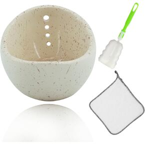 Herb Stripper 1PCS.2025 New Herb Stripping Bowl Ceramic Pottery, Handmade Ceramic Herb Stripping Mug, Handmade Herb Stripping Tool for,Comes With a Cleaning Brush And A Cleaning Cloth