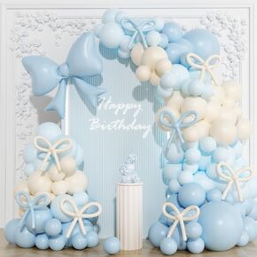 Coquette Birthday Decorations, 149 Pcs Pink and White Bow Balloon Garland Arch Kit for Wedding Bridal Baby Shower Bachelorette Party Decorations