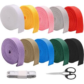 50 ياردة حزام 1 بوصة ، Boyistar 10 Rolls polypropylene أحزمة حزام شاق للخدمات للحقائب ، والحيوانات الأليفة ، والتسلق في الهواء الطلق في الداخل صياغة DIY ، 10 ألوان