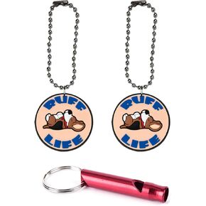 Ruff Life Collar Charm Aluminum Alloy Whistle Emergency Survival Safety Camping Cat Dog Animal Training Bark Chew Woof Puppy Kitten Blue