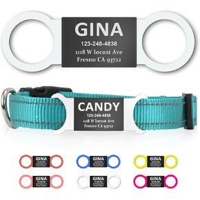 Personalized Dog and Cat Tag, Clear Without Noise, Stainless Steel Colored Cat Dog Name Collar Tag, Slide on Pet ID Tags, Engraved Tags Personalized for Pets（X-Large White）