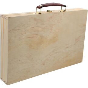 Wood Artist Supplies Box Tool Box Lightweight Outdoor Sketching Organizer Carrying Case for Stamps Pastel Watercolor Pens