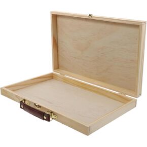 Wooden Artist Supplies Box Tool Storage Box Sturdy Simple with Handle Container Carrying Case for Brushes Pastel Pencils