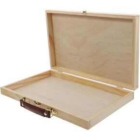 Wood Artist Supplies Box Storage Box Sturdy Trendy Organizer Storage Case for Paint Brushes Paints Watercolor Pens Pastel
