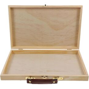 Wood Artist Supplies Box Carrying Case Sleek Multifunctional Portable Organizer Art Tool Box for Markers Paint Brushes Pastel