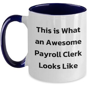 Gifts from Men for Payroll Clerk Christmas - Awesome Payroll Clerk Looks Like Two Tone Coffee Mug - Funny Inspiration