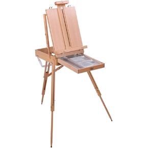 Painting Box Triangle Easel Painting Toolbox Solid Wood Art Supplies Box Beech Painting Box