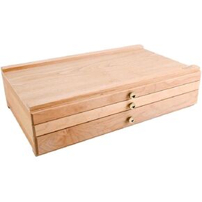 Portable Desktop Art Supplies Wooden Storage Box Easel with 3 Drawers Pencil Sketch Tools Art Supplies