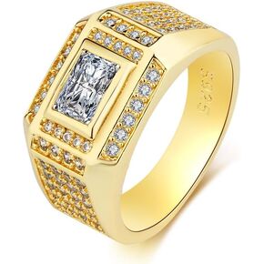 Fashion Cubic Zirconia Gold Ring, Cushion Cut Halo Solitaire Engagement Luxury Ring, Infinity Birthstone Square Diamond Ring, Iced Out Statement Ring for Business Jewelry-Making-Patterns 8