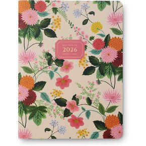 RIFLE PAPER CO. 2026 12-Month Appointment Notebook, Includes Sections for Monthly Views and features Important Dates and Extra Notes, Patterned in Dahlia