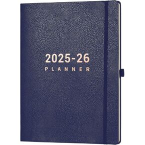 2025-2026 Planner - يوليو 2025 - يونيو 2026 ، مخطط 2025-2026 يوميًا وشهريًا ، 8.5 "× 11" ، حامل القلم ، ملصقات تقويم ، جيب ، 25 ملاحظة ، غطاء جلدي مزيف ، ورقة مميزة A4 - بنية اللون - براون
