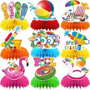 Pool Party Decorations, Splish Splash Table Decorations, Summer Pool Party Table Centerpieces, 9pcs