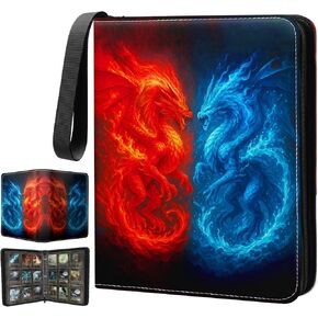 9 Pocket Card Binder Premium Trading Card Binder Holds 720 Cards, Heavy-Duty PU Leather with Secure Zipper for MTG, TCG, Game Sports & Football Cards Collectible Trading Card Albums for Gifts