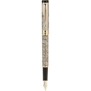 Jinhao 5000 Vintage Luxurious Metal Fountain Pen Beautiful Dragon Texture Carving, Ancient Gray Colour