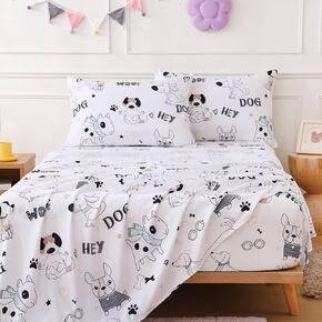 Unicorn Full Size Bed Sheets Kids 4 Piece Soft Microfiber Sheet Set with Pillowcases 15-Inch Deep Pocket Fitted Sheet Pink Bedding for Girls Room Decor